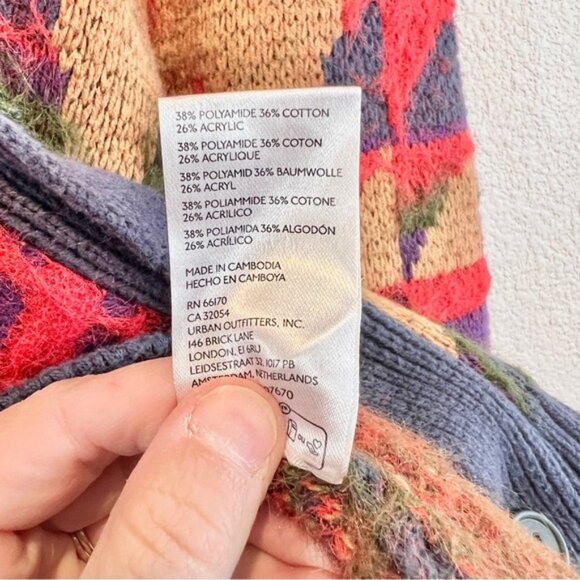 BDG Urban Outfitters Southwest Aztec Knit Cardigan Sweater M Boho Retro Grunge - Picture 6 of 10